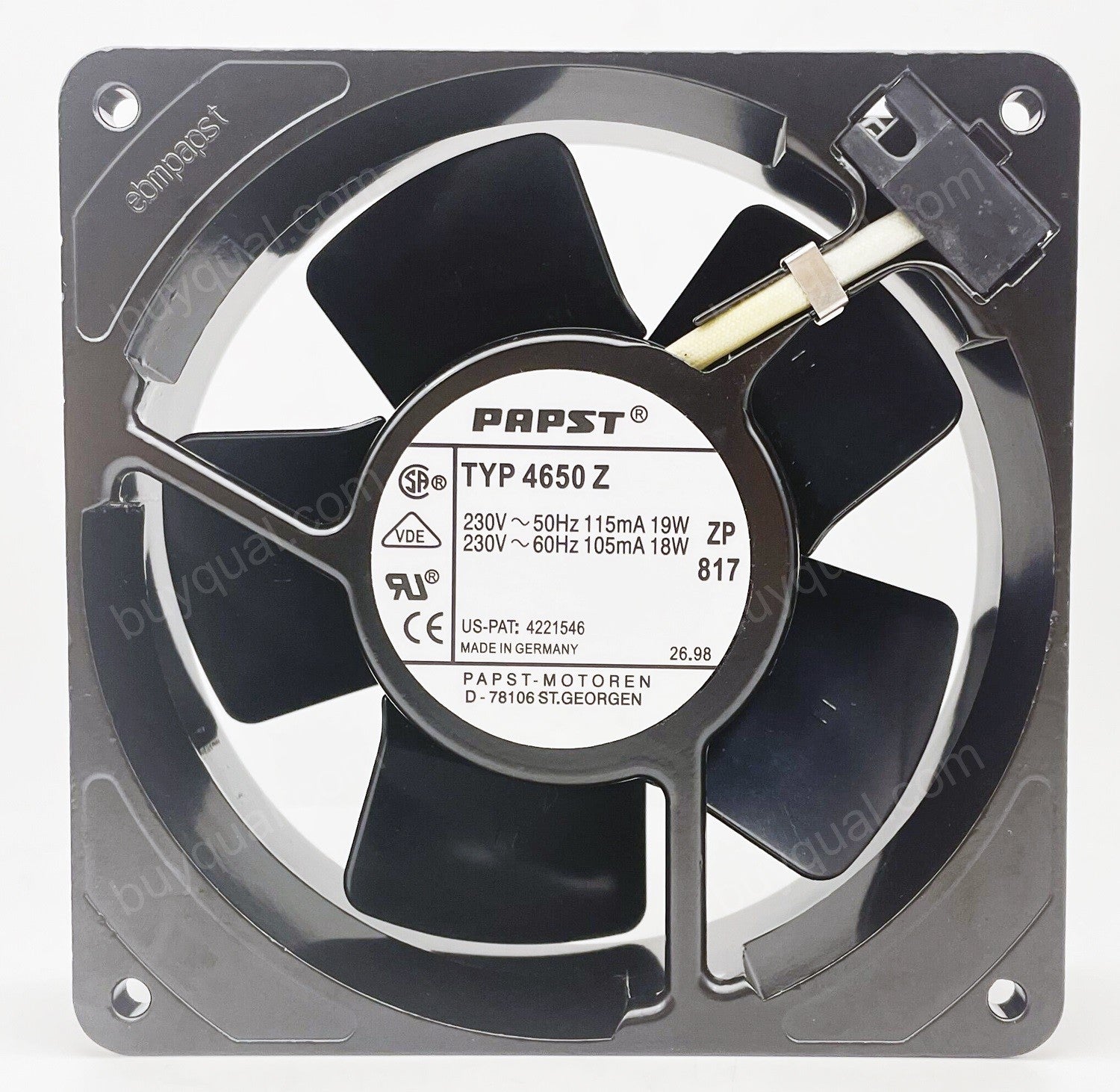 Ebmpapst 4650Z 230V 115MA/105MA 19/18W 2wires Cooling Fan Ebmpapst 4650Z 230V 115MA/105MA 19/18W 2wires Cooling Fan